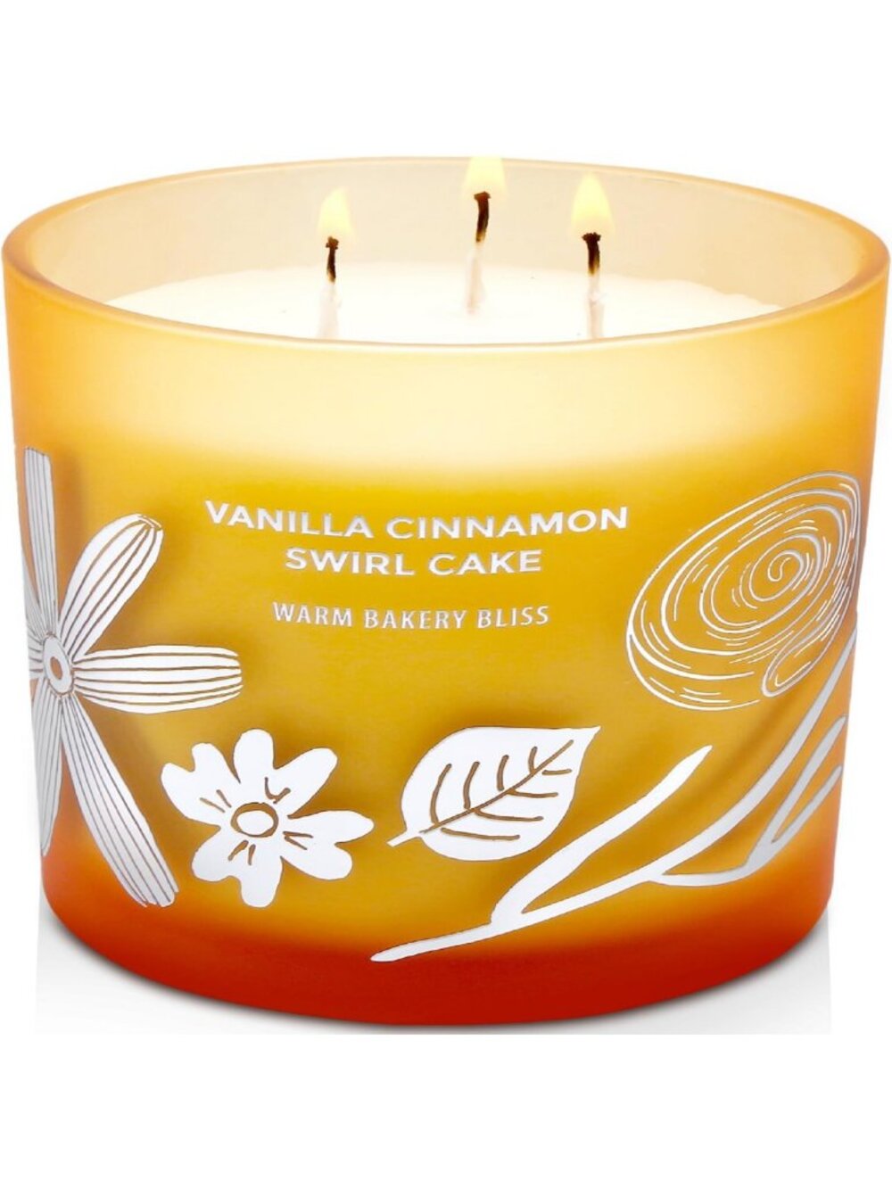 Large 3-Wick Vanilla Cinnamon Swirl Cake Scented Candle - 14.5 Oz Home Decor